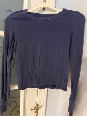 Aerie Long-Sleeve Crewneck Women's Top - Navy